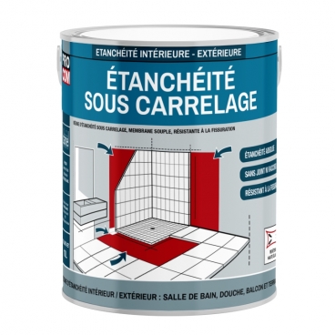 Etancheite sous carrelage, douche, salle de bain, cuisine, pièce humide - Resine d'imperméabilisation, protection à l'eau PROCOM