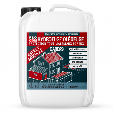 Imperméabilisant hydrofuge oléofuge anti tâche GARDA9 effet mouillé - terrasse, sol, mur, façade, toiture, PROCOM