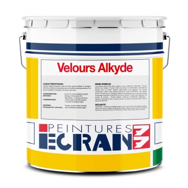 Peinture professionnelle velours, murs et plafonds, blanc, résine alkyde - Velours Alkyde ECRAN 77