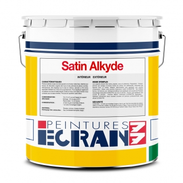 Peinture professionnelle satin, murs et plafonds, blanc, résine alkyde - Satin Alkyde ECRAN 77