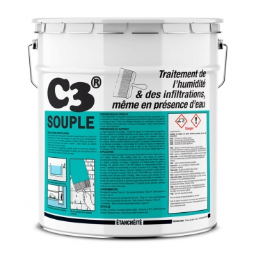 Pool and basin waterproofer - Flexible coating cement and resin-based for pool, basin in concrete and masonry - C3 Souple Procom