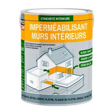 Résine d'étanchéité mur intérieur, anti-humidité, anti-salpêtre - Plâtres, pierres, briques, ciment, béton PROCOM