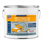 Crépi mur extérieur, souple, étanche, anti-fissure, enduit façade imperméable haut de gamme s81 PROCOM