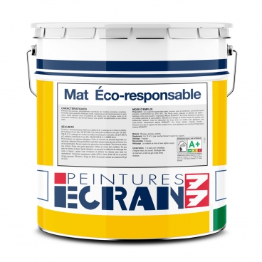 Peinture éco-responsable pour murs et plafonds intérieurs, peinture blanc mat recyclée, 50% matières recyclées ECRAN77 Peinture éco-responsable pour murs et plafonds intérieurs, peinture blanc mat recyclée, 50% matières recyclées ECRAN77