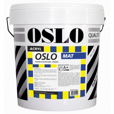 Peinture mate, mur et plafond int&eacute;rieur, ultra couvrante, blanche, mat profond, sans trace, sans odeur, Mat Acrylique OSLO