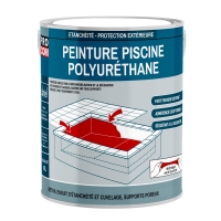 Peinture piscine polyur&eacute;thane &eacute;tanche, b&eacute;ton, coque polyester, carrelage- PROCOM