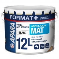 Peinture mur et plafond blanc mat 12 Litres