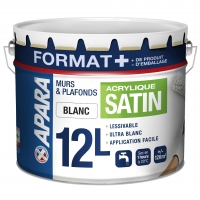 Peinture mur et plafond blanc satin 12 Litres